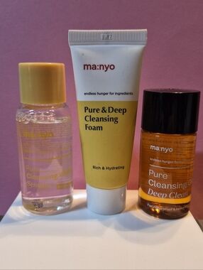 ma:nyo 3-piece Travel Size Cleanser & Makeup Remover Bundle, New